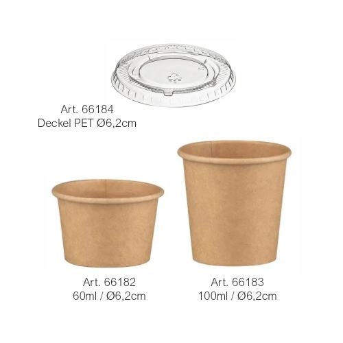 Kartonbecher 60ml FSC® Kraftpapier/PE Ø6,2cm